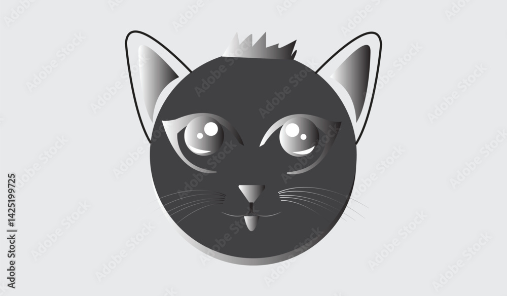 Fototapeta premium Cat emoji icon vector image.