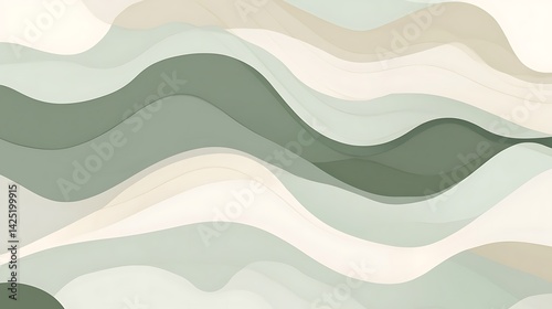 Abstract Green Wave Background. (2)