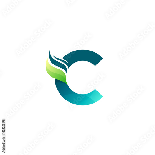 Free Download C logo and wing design combination, simple letter C logos - GFXLoad