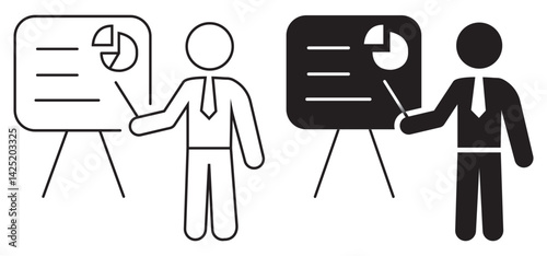 Business Presentation, Productivity indicator icon Vector set.