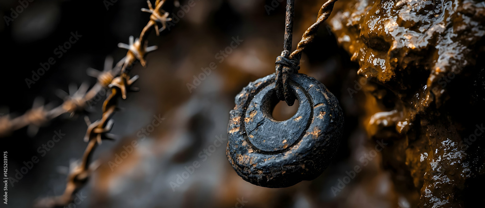 Fototapeta premium Ancient Pendant, Rusted Wire