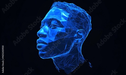 Abstract digital portrait of a person's profile