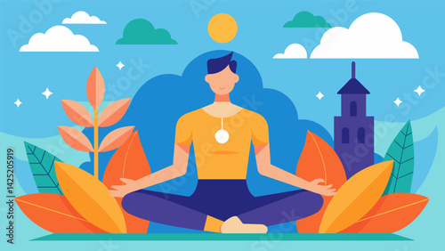 Get the best of both worlds with our transformative Yoga and Meditation Fusion class.. Vector illustration