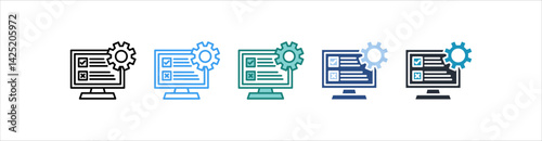 Testing Icon In Different Style Vector