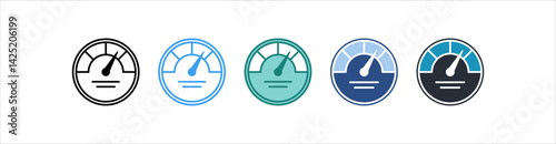 Gauge Icon In Different Style Vector
