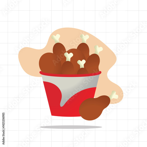 A bucket of mouthwatering fried chicken drumsticks, ready to be enjoyed.