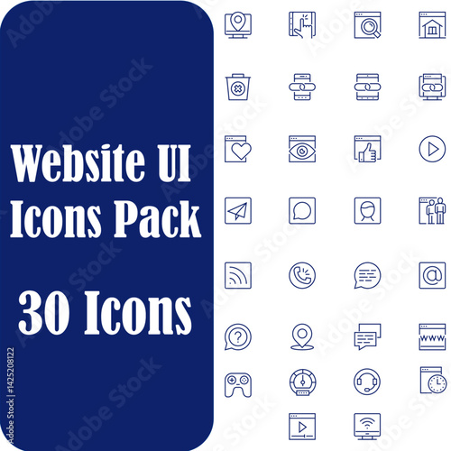 Simple Website Icons – UI Pack for Web Design, icon, sign for website