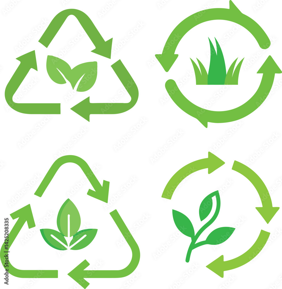 Obraz premium recycle symbol set