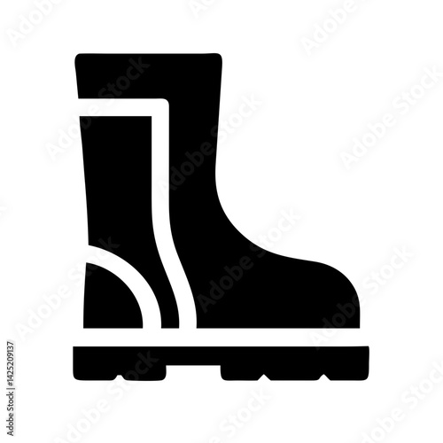 Industrial Work Boots with Safety Features Icon Design