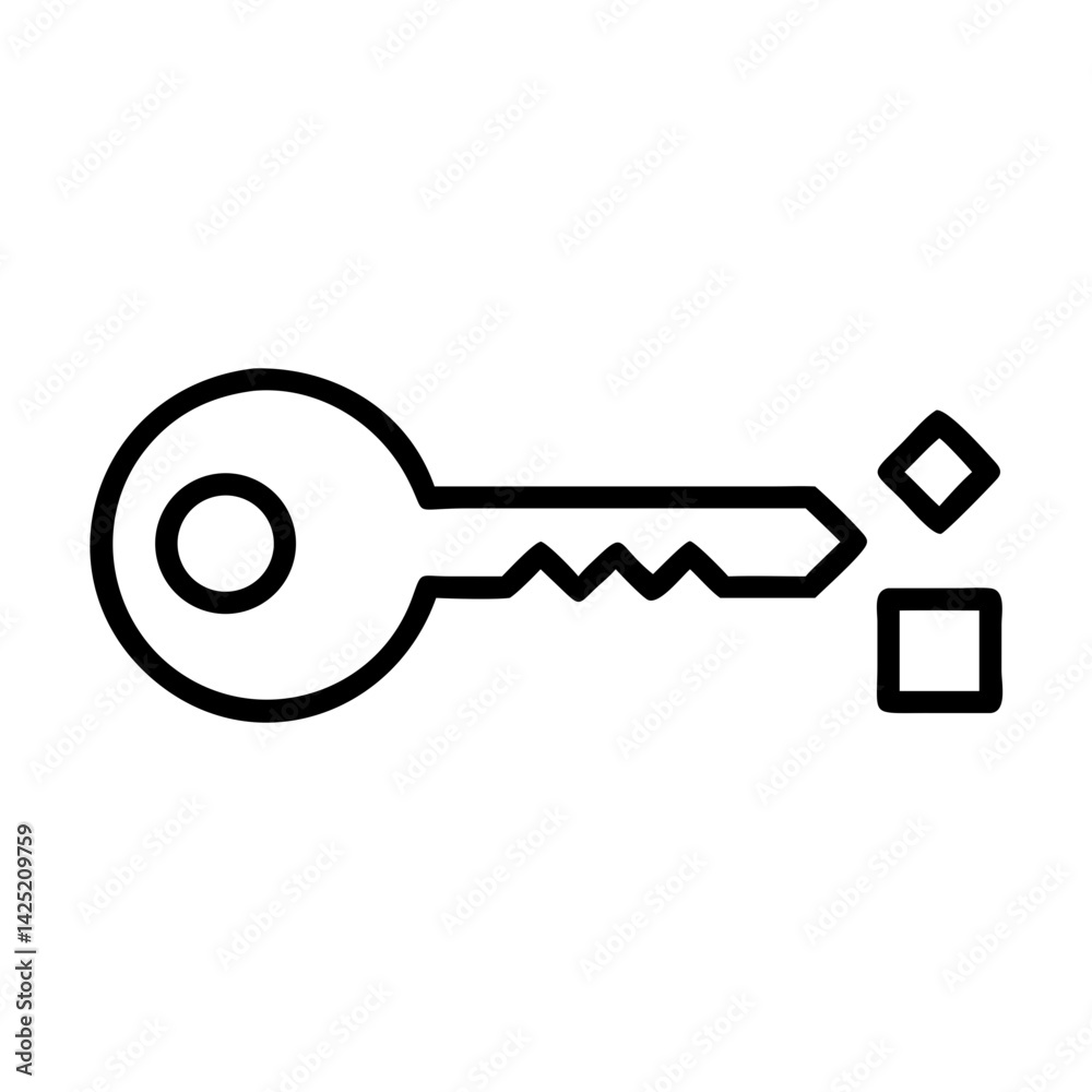 Key Icon Representing Access or Login Icon Design Key Icon Representing Access or Login Icon Design