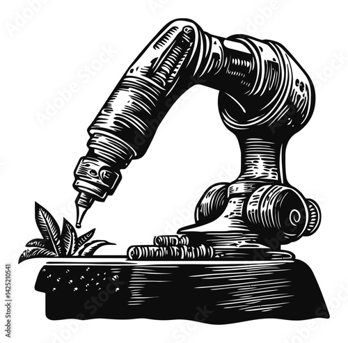 Robotic Engraving Tool Creating Intricate Artistic Design