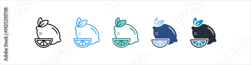 Lemon Icon In Different Style Vector