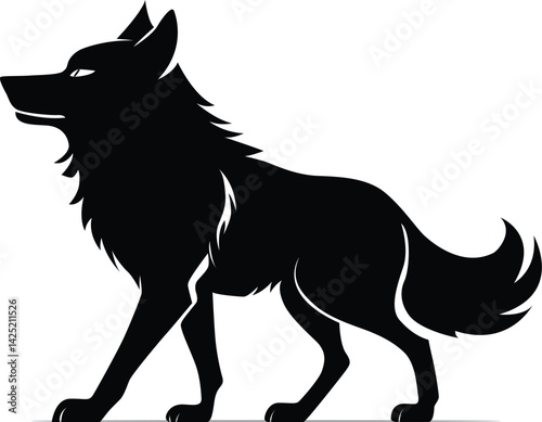 Wild wolf silhouette in vector design