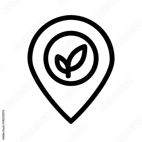 Location Pin with Nutrition Leaf Symbol Icon Design