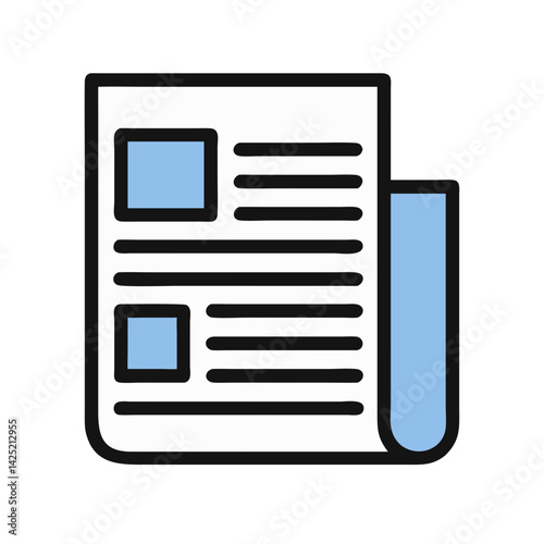 Newspaper Article with Text Columns Icon Design