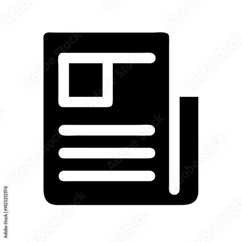 Newspaper Article with Text Columns Icon Design