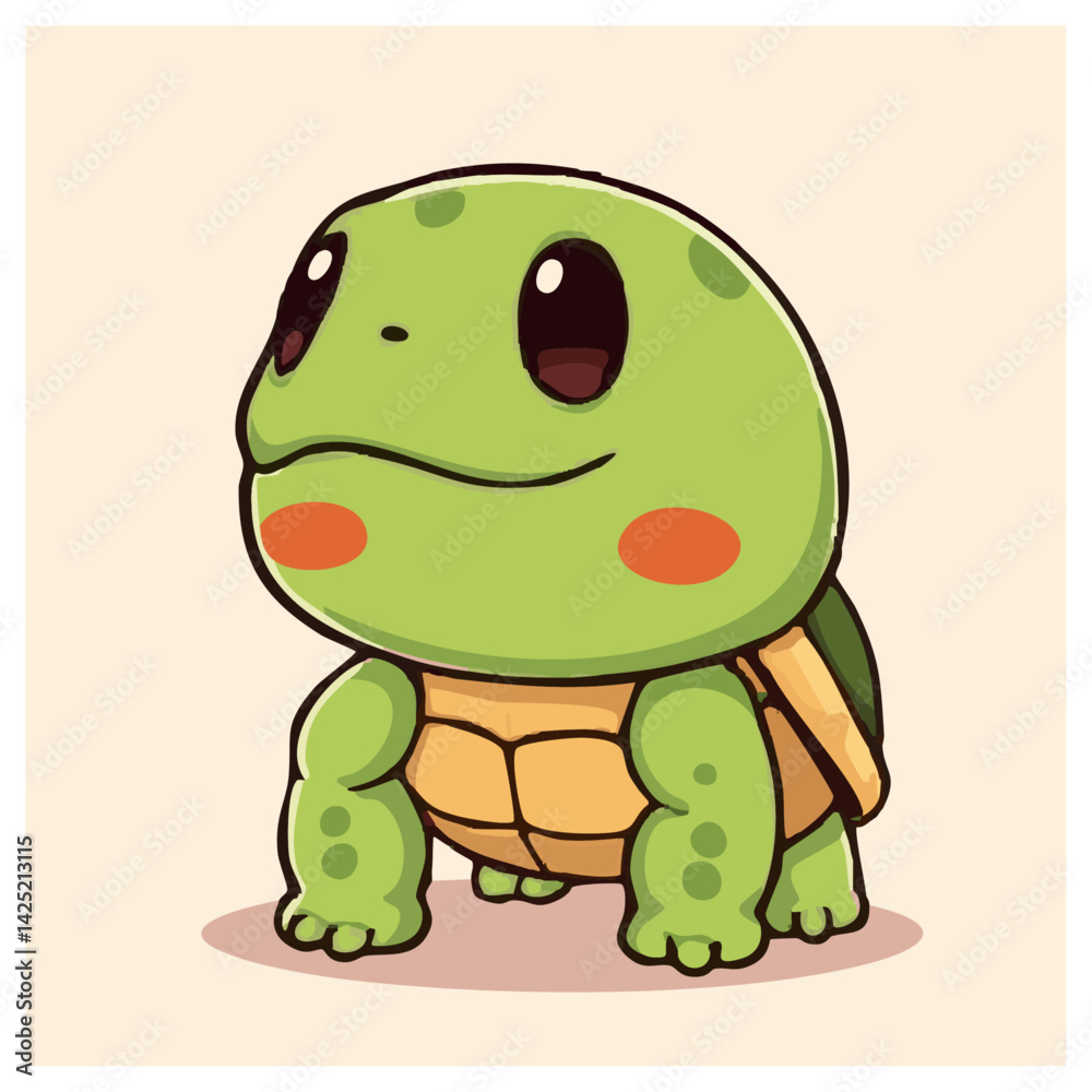 Obraz premium A cute lovely turtle cartoon illustration