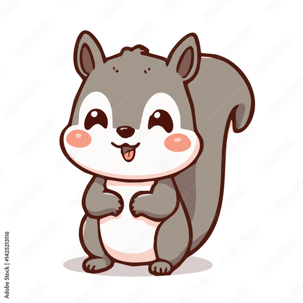 Fototapeta premium A cute lovely squirrel cartoon illustration