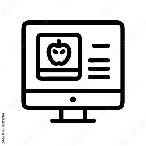 Nutrition Info on Computer Monitor Icon Design