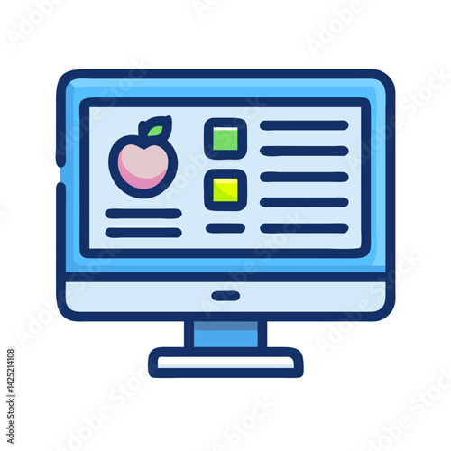 Nutrition Info on Computer Monitor Icon Design