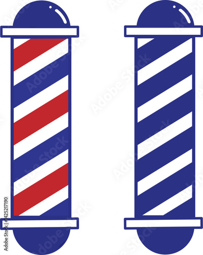 dark and colored pole barber illustration