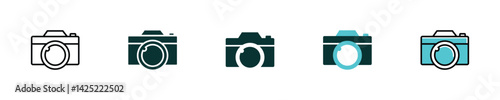 Retro & Modern Camera Icons – Flat Vector Set