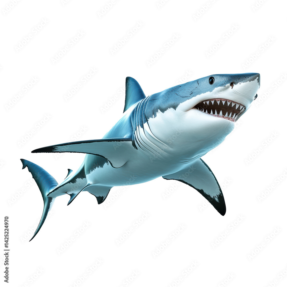 Magnificent Great White Shark Underwater Predator Majestic Ocean Hunter Powerful Jaws Magnificent Great White Shark Underwater Predator Majestic Ocean Hunter Powerful Jaws