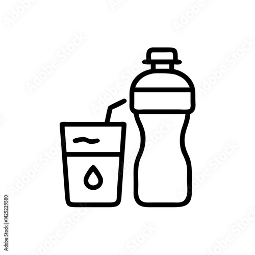 Sports Drink and Water Bottle Icon Design