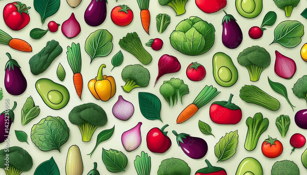 seamless background with vegetables 