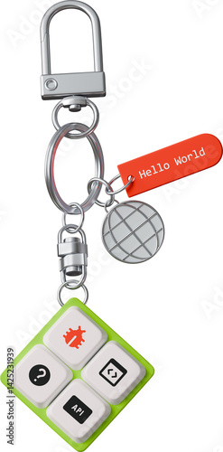 keychain with programming charms