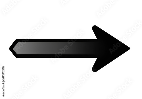 A black right-pointing arrow, a vector icon on a transparent background