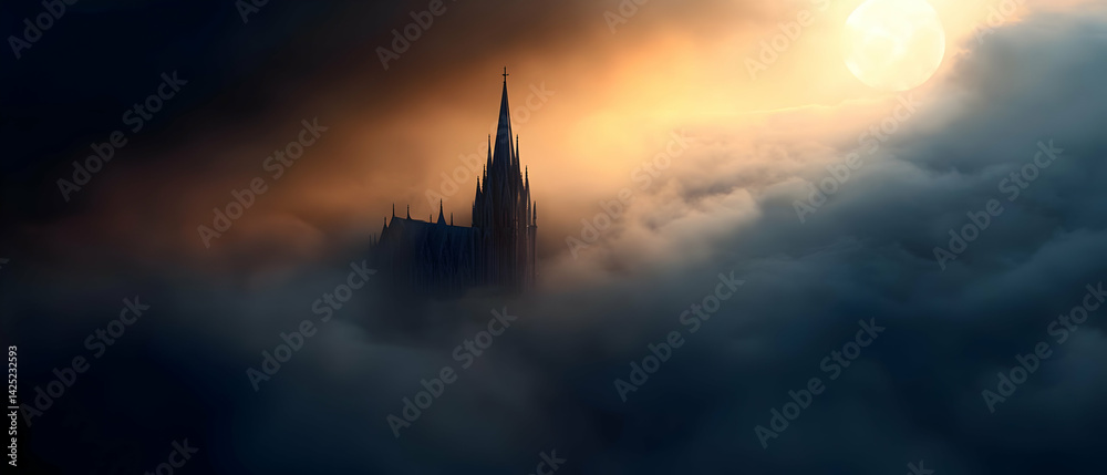 Fototapeta premium Gothic Cathedral Lost in Mist