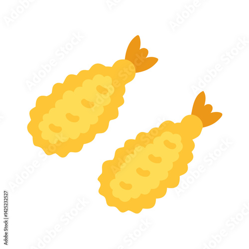 Tempura Shrimp with Batter Coating Icon Design