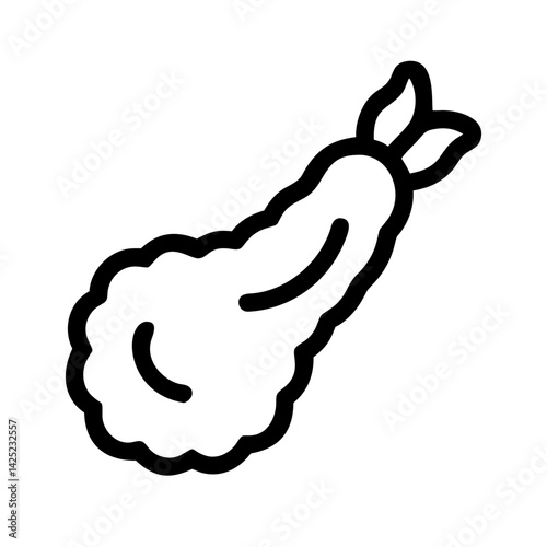 Tempura Shrimp with Batter Coating Icon Design