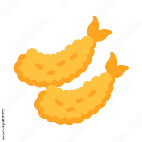 Tempura Shrimp with Batter Coating Icon Design