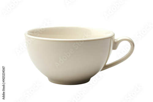 Elegant off white teacup perfect for a quiet afternoon showcasing a simple yet sophisticated design against a black background A timeless on transparent background