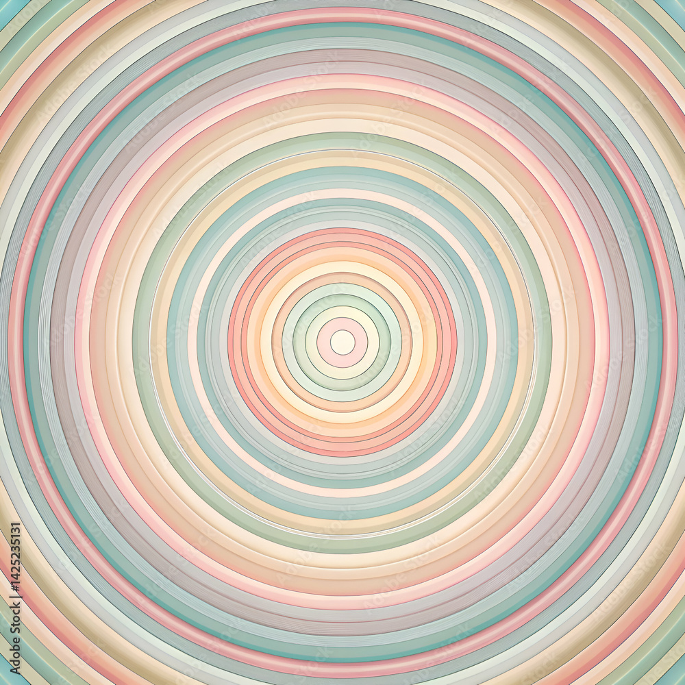 Abstract Circular Design with Pastel Colors. Geometric Pattern Art
