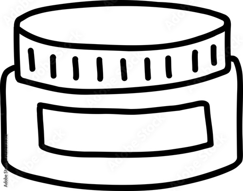 Black Hand Drawn Line Art Skincare Cream