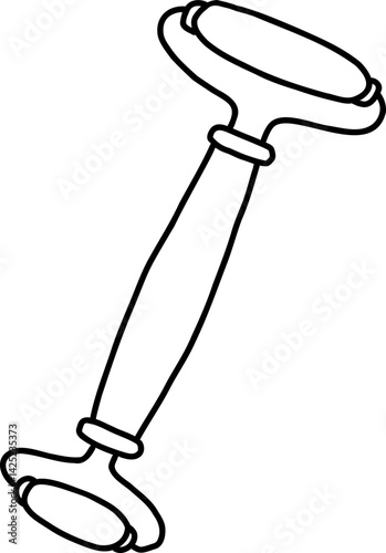 Black Hand Drawn Line Art Cosmetic Massager