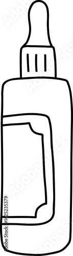 Black Hand Drawn Line Art Cosmetic Serum