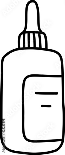 Black Hand Drawn Line Art Cosmetic Serum