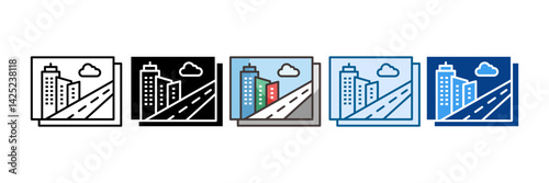 Street Photography Icon Set Multiple Style Collection