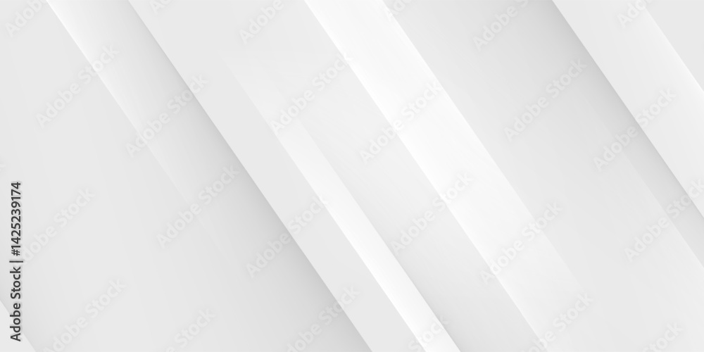 White abstract background with line pattern, banner design. Vector