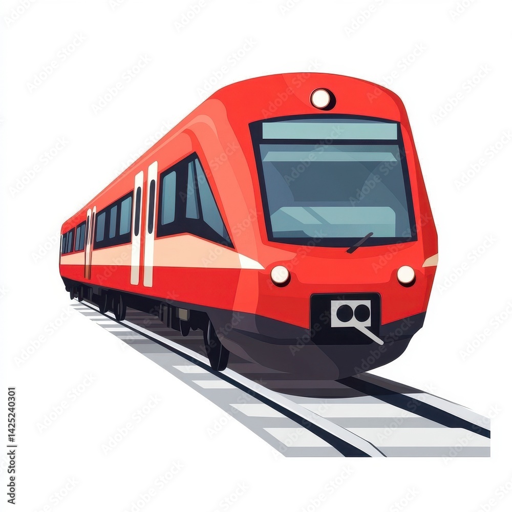 Fototapeta premium red train on a white background