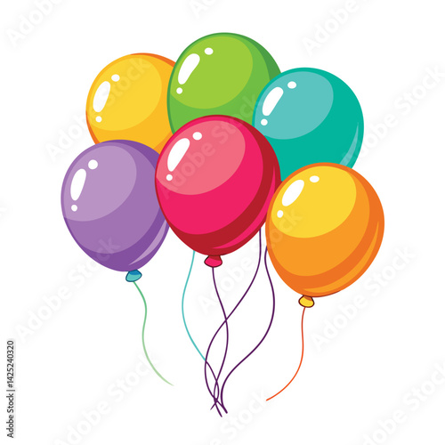Festive Balloon Bunch A cheerful explosion of colors for a celebration