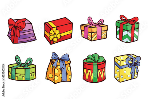 Festive Gift Collection A colorful array of uniquely wrapped presents for any celebration