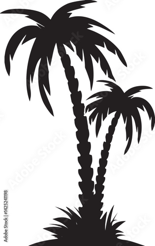 vector palm tree ,silhouette of palm tree ,palm tree silhouette ,palm, tree, vector, tropical, silhouette, beach, illustration, summer, nature, leaf, sun, palm tree, sea, island, coconut, design, plan