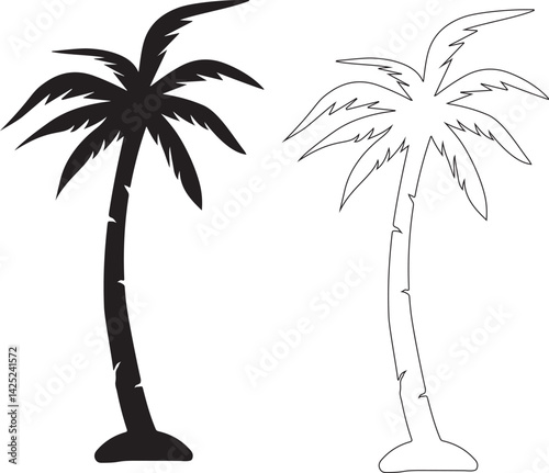 vector palm tree ,silhouette of palm tree ,palm tree silhouette ,palm, tree, vector, tropical, silhouette, beach, illustration, summer, nature, leaf, sun, palm tree, sea, island, coconut, design, plan