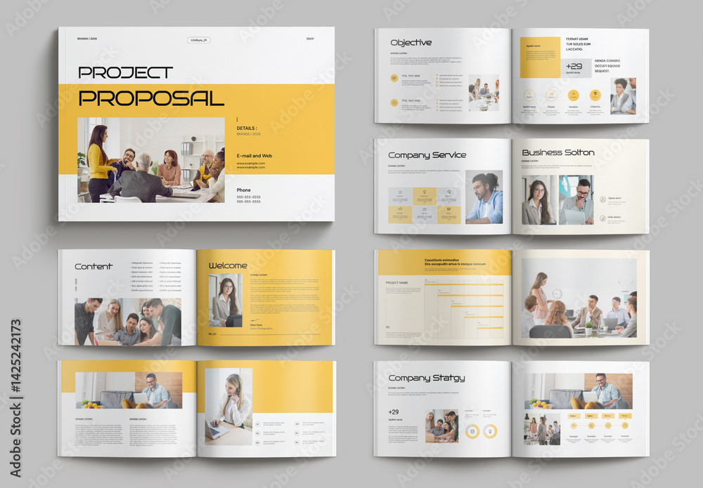 Table In Proposal Project Proposal Layout Stock Template | Adobe Stock