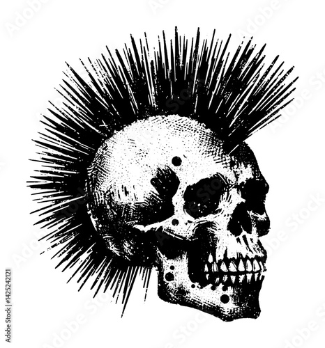 punk rock skull - grunge style (artwork 2)